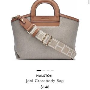 Halston Heritage Tan and Cream Crossbody Bag